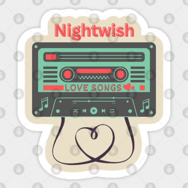 Classic cassette Nightwish Sticker by Katab_Marbun